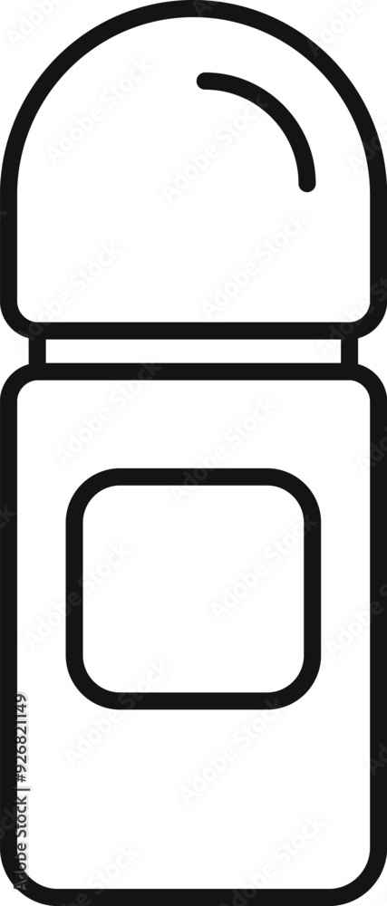 Sticker simple line icon of a roll on deodorant stick, perfect for representing hygiene and personal care