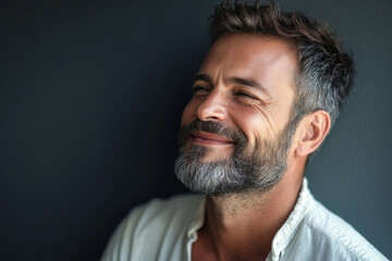 Obraz premium A close up of a man's face with her eyes closed