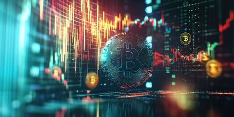 Obraz premium Cyber Future: Digital Trading Room with Futuristic Interface and Holographic Data