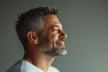 Fototapeta premium A close up of a man's face with her eyes closed