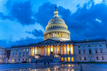 US Capitol Noth Side Illuminated Reflection Washington DC