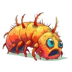 Fototapeta premium Centipede Despair emotion fantasy animal cartoon isolated whitebackground
