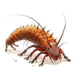 Fototapeta premium Centipede Fear emotion fantasy animal cartoon isolated whitebackground