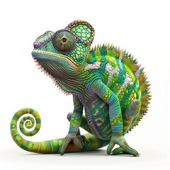 Obraz premium Chameleon Light element animal cartoon isolated whitebackground 16:9