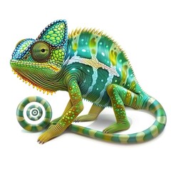 Obraz premium Chameleon Sound element animal cartoon isolated whitebackground 16:9
