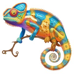 Fototapeta premium Chameleon Sound element animal cartoon isolated whitebackground 16:9