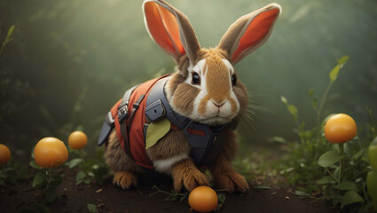 easter bunny and easter eggs