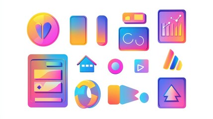 Colorful Gradient UI Icons Set