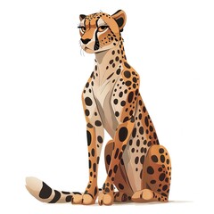 Cheetah Art Deco animal fashion cartoon isolated whitebackground 16:9