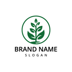 Garden logo template farm logo using  plant illustration