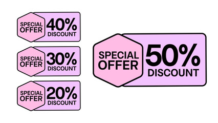 special offer discount labels with pastel colors