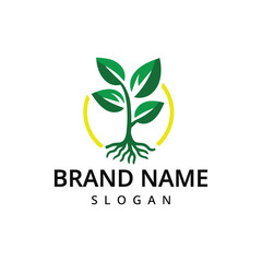 Garden logo template farm logo using  plant illustration
