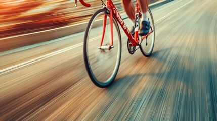 Cyclist Speed Blur On Road.