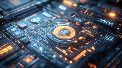 Fototapeta premium Futuristic Technology Circuit Board Abstract Background