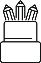 Pencil holder containing pencils is ready to be used for drawing, writing, or sketching