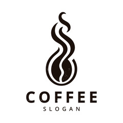 Obraz premium Coffee logo. Coffee bean logo. coffee shop illustration design elements vector.
