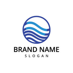 Water Logo Design Template Wave Illustration