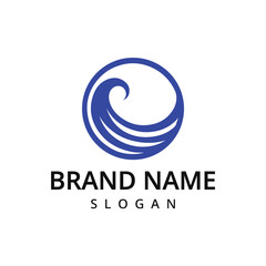 Water Logo Design Template Wave Illustration