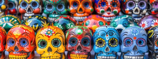 Celebrating the dead: happy Dia de los Muertos, honoring and remembering loved ones with vibrant traditions, altars, festive activities in a colorful celebration of life and ancestry.
