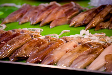  fresh squid of fish market