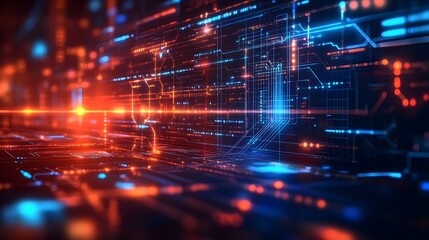 Obraz premium Abstract Futuristic Digital Technology Background