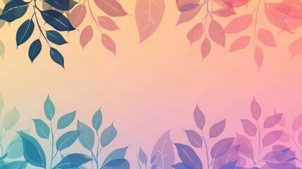 A gradient background with leaves at the top and bottom, leaving the middle clear for text.
