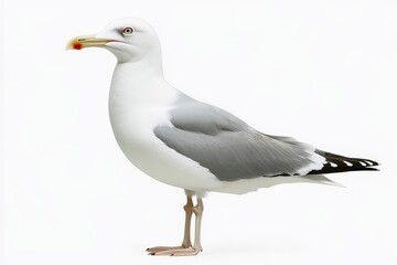 A seagull on a white background.