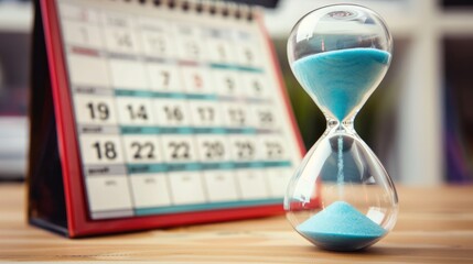 Hourglass and calendar time concept