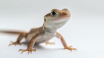 Naklejka premium Lizard isolated on paper background