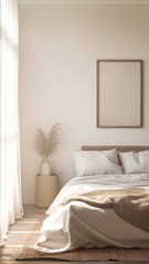  Mockup Frame in Cozy Coastal Style Bedroom