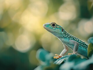 Fototapeta premium Lizard isolated on abstract background