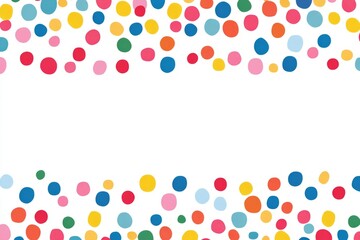 Colorful confetti border frame repeat pattern.  Great for a birthday party or an event celebration invitation or decor.  Surface pattern design.