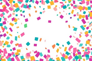 Colorful confetti border frame repeat pattern.  Great for a birthday party or an event celebration invitation or decor.  Surface pattern design.