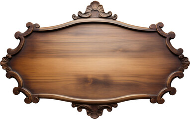 Wooden signboard vintage retro transparent background