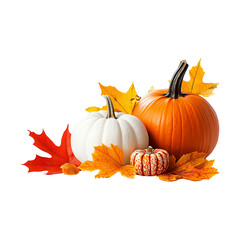 Pumpkins and Autumn Leaves