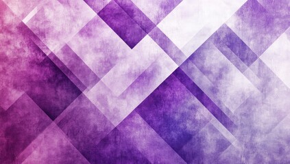 Modern Abstract Purple Background with Textured White Transparent Geometric Shapes, Layered Triangles, Diamonds, and Squares Random Pattern