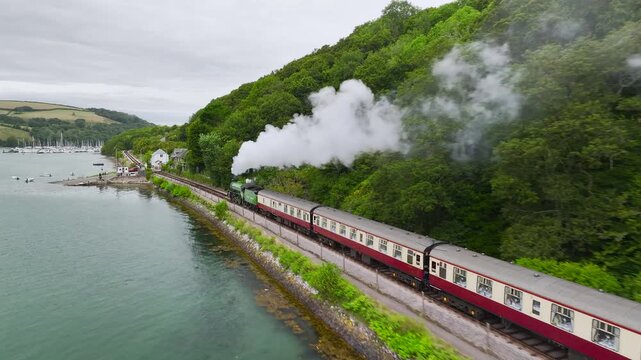 Mayflower 61306 Steam, British Railways, Dartmouth Steam Railway and English Riviera Express, The West Country Explorer trip, Kingswear, Devon, England