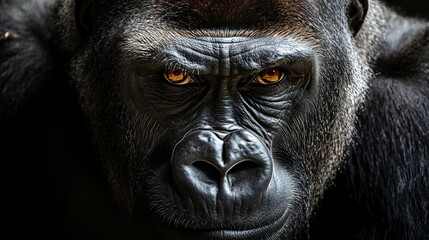 Fototapeta premium Close-Up Portrait Of A Majestic Male Silverback Gorilla