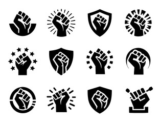 Fist Icons Set - Power, Unity, and Resistance