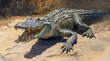 Fototapeta premium Adult Saltwater Crocodile, native to Australia