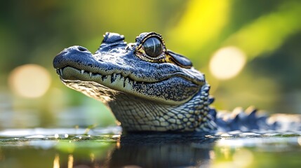 Fototapeta premium Pantanal Caiman yacare, World Wildlife Day, March, animal concept 
