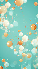 Fototapeta premium Yellow Soap Bubbles on Green Background, Abstract Image, Texture, Pattern, Wallpaper, Cover and Screen of Smartphone, Cell Phone, Computer, Laptop, 9:16 and 16:9 Format