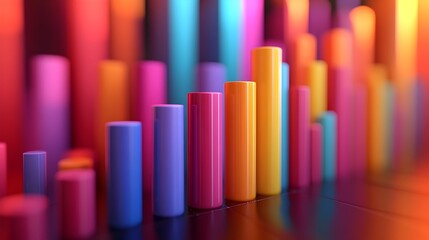 Obraz premium Vibrant Bar Graph Depicting Monthly Income Fluctuations in a Sleek Digital Design