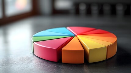 Fototapeta premium 3D Rendered Graphic Income Pie Chart Illustrating Service Sector Earnings Distribution