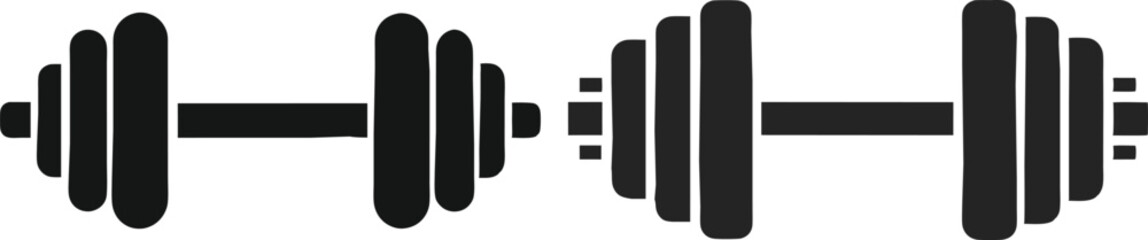 dumbbell icon silhouette vector illustration 