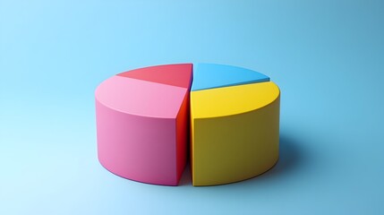 Obraz premium 3D Rendered Doughnut Chart Visualizing Product Line Income Split