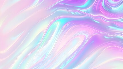 Holographic background seamless trendy iridescent light foil texture. Soft holographic pastel unicorn marble background pattern. Modern pearlescent blurry abstract swirl illustration.	

