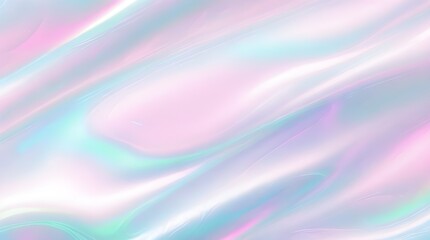 Holographic background seamless trendy iridescent light foil texture. Soft holographic pastel unicorn marble background pattern. Modern pearlescent blurry abstract swirl illustration.	
