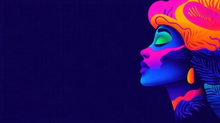 Nightmare creature in flat design, side view, surreal theme, animation, vivid