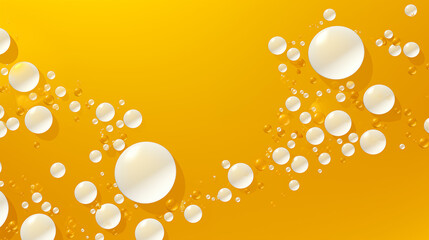 White Soap Bubbles on Yellow Background, Abstract Image, Texture, Pattern, Wallpaper, Cover and Screen of Smartphone, Cell Phone, Computer, Laptop, 9:16 and 16:9 Format